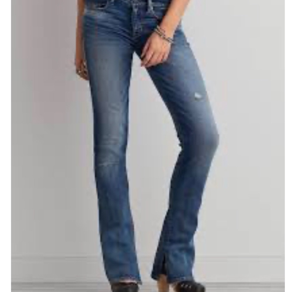 American Eagle Stretch Skinny Kick distressed Jean
